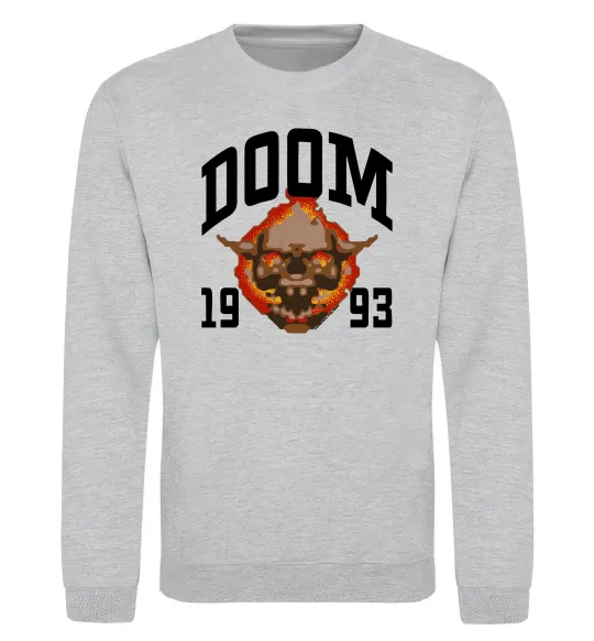 Свитшот Doom 1993 Серый меланж фото