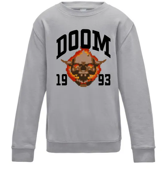 Детский Свитшот Doom 1993 Серый меланж фото