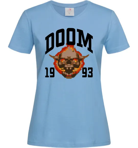 Женская футболка Doom 1993 Голубой фото