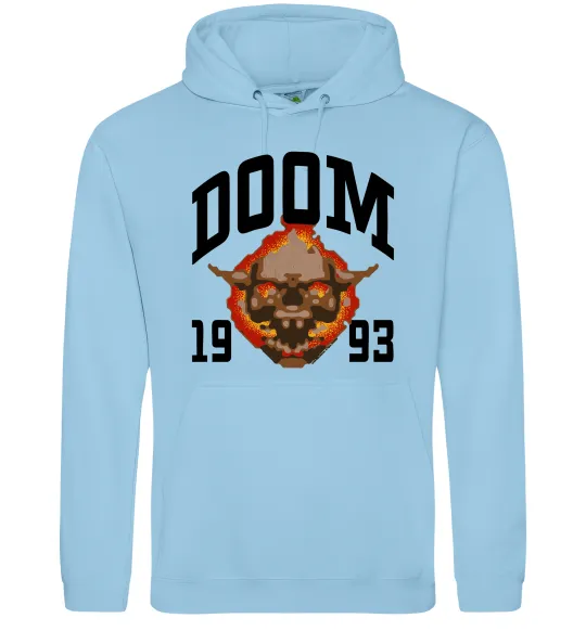 Мужская толстовка (худи) Doom 1993 Голубой фото
