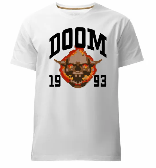 Мужская премиум футболка Doom 1993 Белый фото