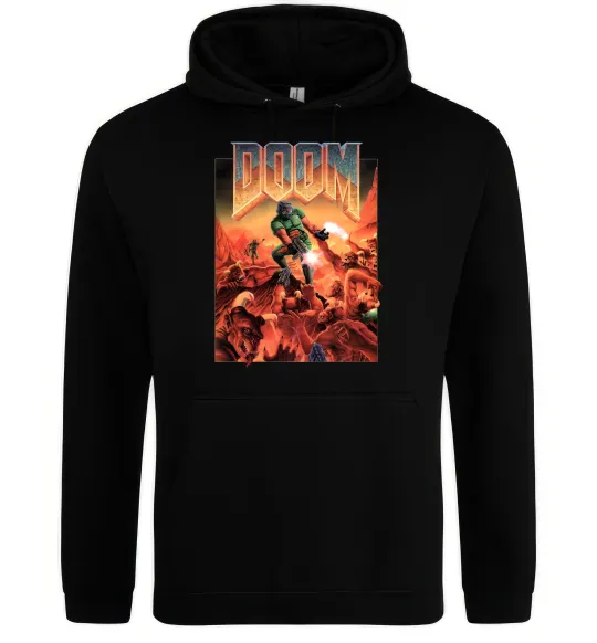 Женская толстовка (худи) Doom retro Черный фото