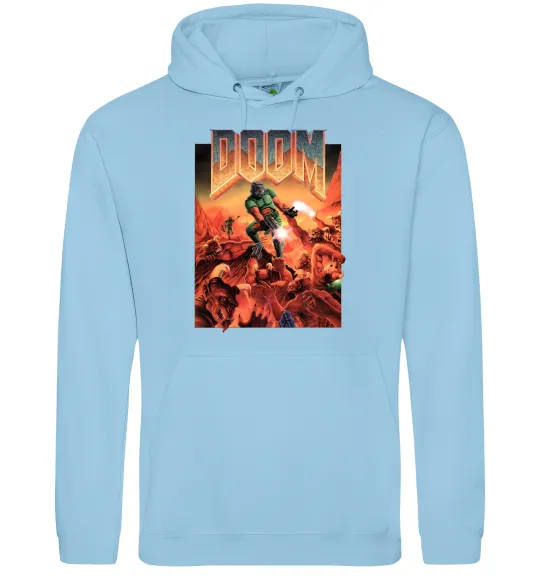 Женская толстовка (худи) Doom retro Голубой фото