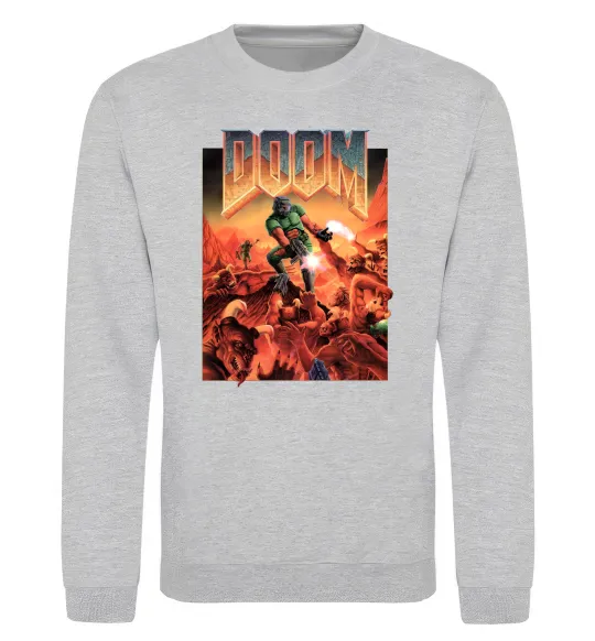 Свитшот Doom retro Серый меланж фото