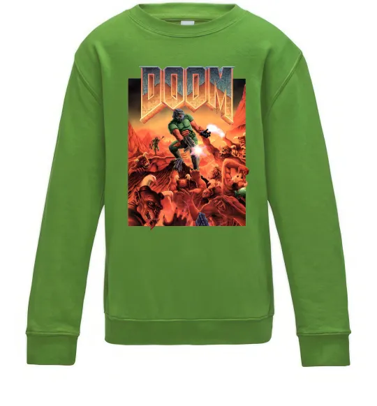 Детский Свитшот Doom retro Лаймовый фото