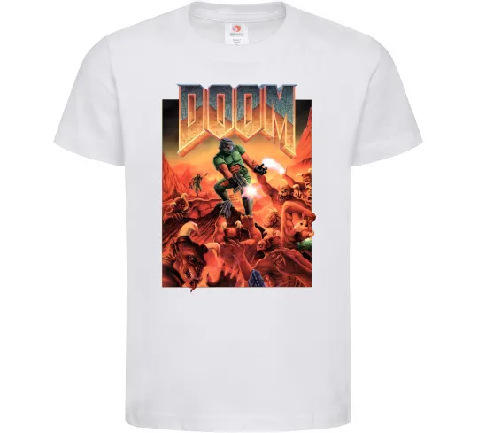 Дитяча футболка Doom retro Білий фото