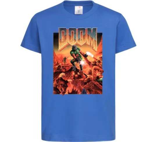 Дитяча футболка Doom retro Яскраво-синій фото