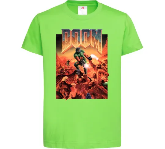Дитяча футболка Doom retro Лаймовий фото
