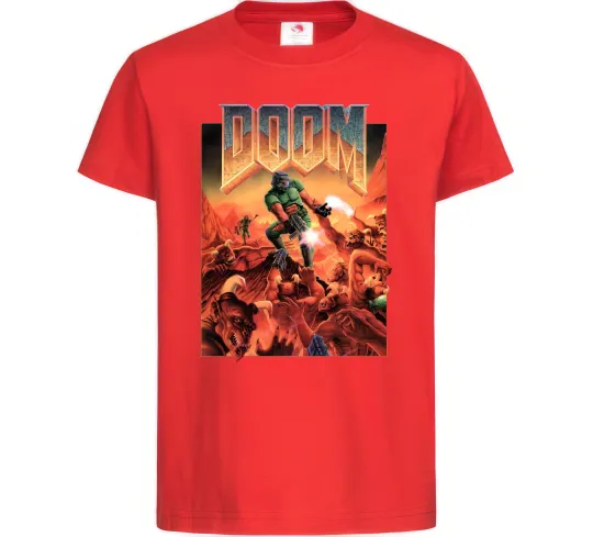 Дитяча футболка Doom retro Червоний фото