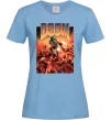 Женская футболка Doom retro Голубой фото