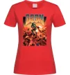 Женская футболка Doom retro Красный фото