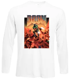 Лонгслив Doom retro Белый фото