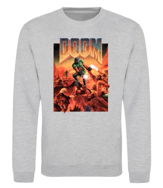 Свитшот Doom retro Серый меланж фото
