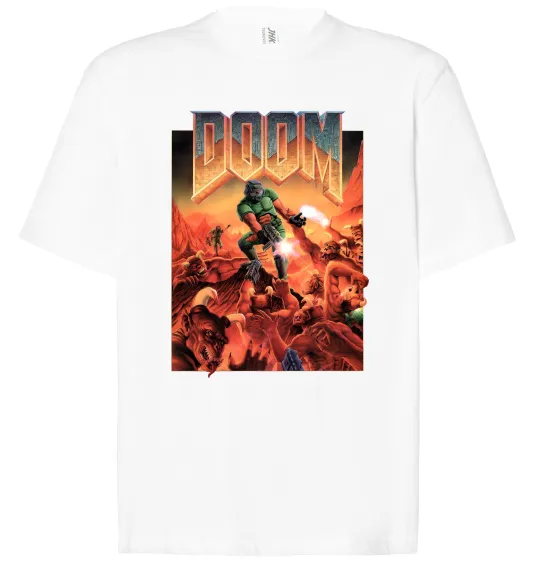 Футболка Оверсайз Doom retro Белый фото