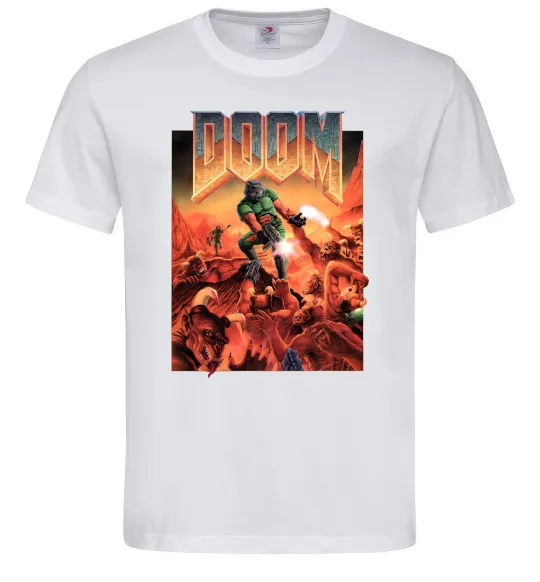 Мужская футболка Doom retro Белый фото
