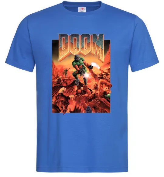Мужская футболка Doom retro Ярко-синий фото