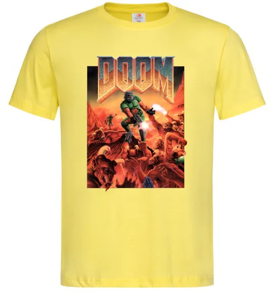 Мужская футболка Doom retro Лимонный фото