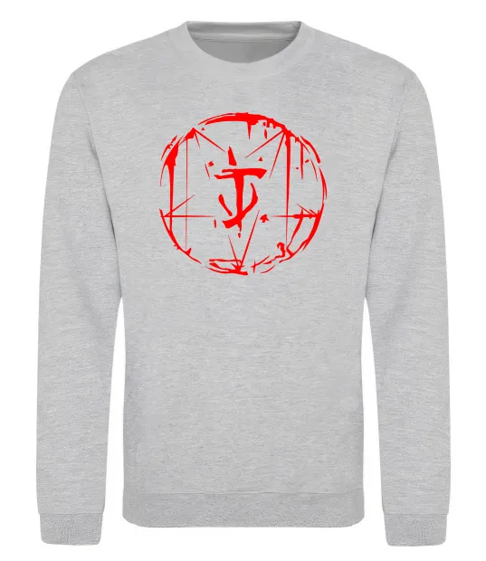 Свитшот Doom runes Серый меланж фото