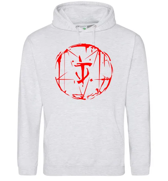 Женская толстовка (худи) Doom runes Серый меланж фото