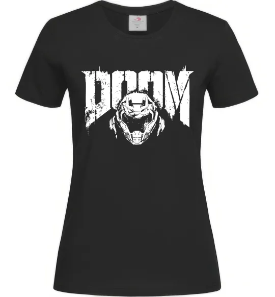 Жіноча футболка Doom Чорний фото