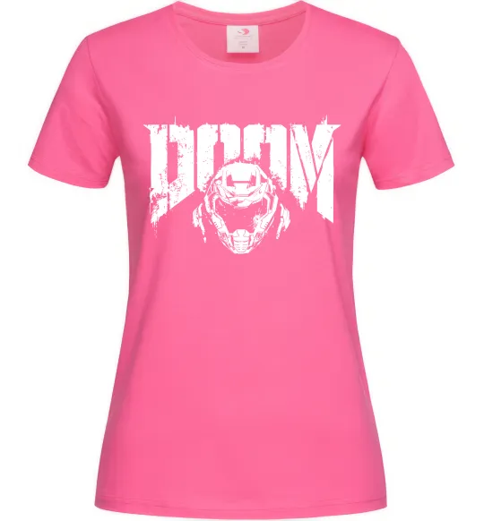 Жіноча футболка Doom Яскраво-рожевий фото