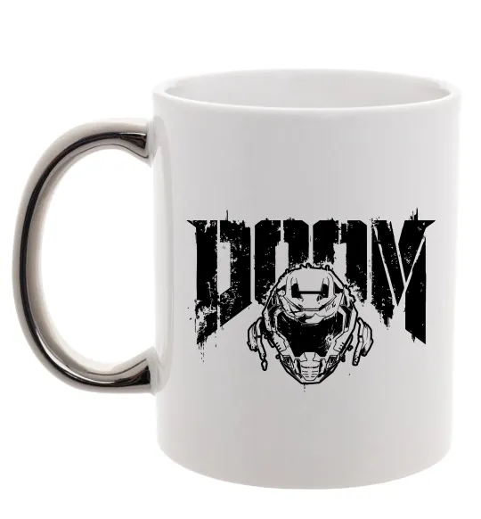 Чашка з кольоровою ручкою Doom Срібло фото