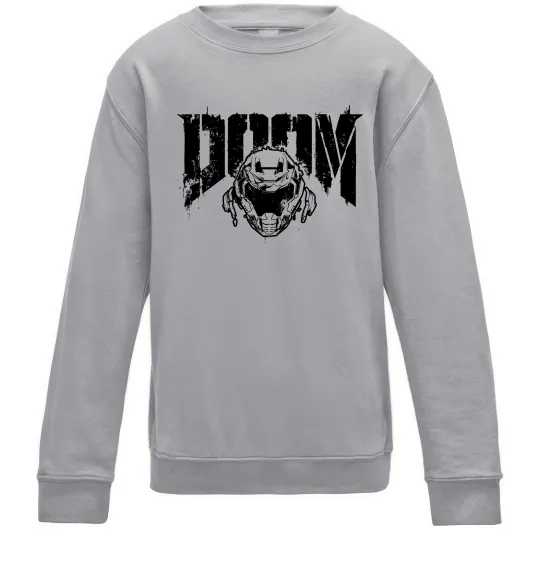 Детский Свитшот Doom Серый меланж фото