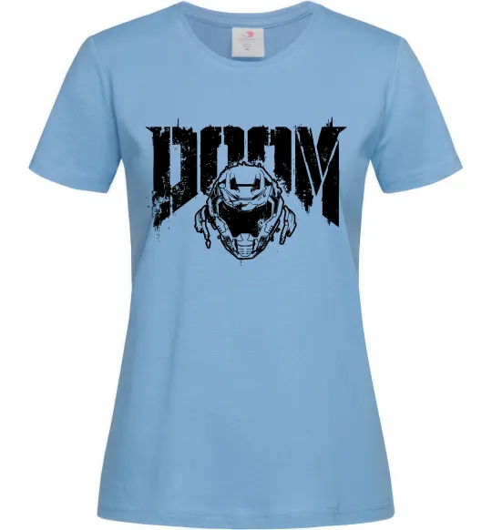Жіноча футболка Doom Блакитний фото