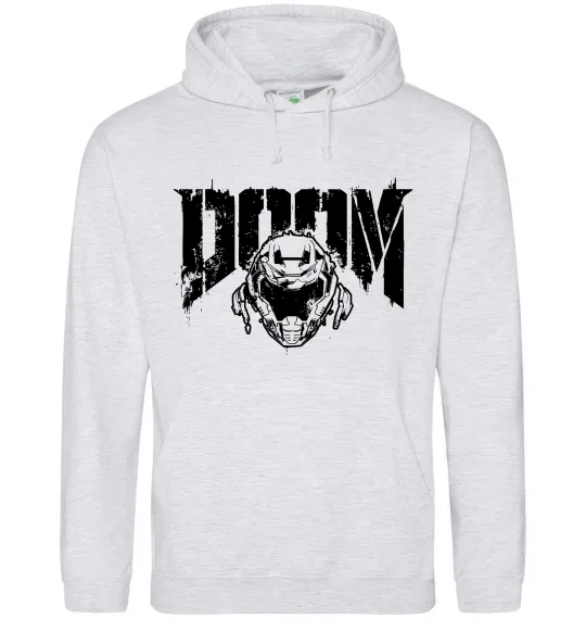 Мужская толстовка (худи) Doom Серый меланж фото