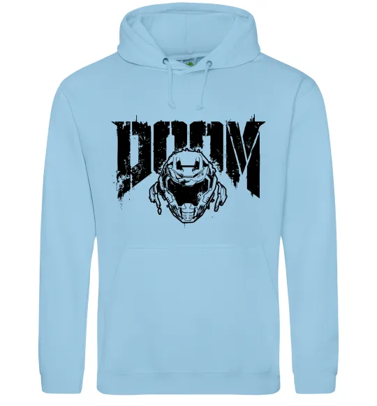 Мужская толстовка (худи) Doom Голубой фото