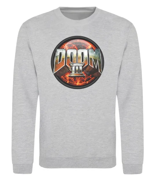 Світшот Doom 3 Сірий меланж фото