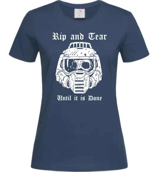 Женская футболка Rip and tear Темно-синий фото