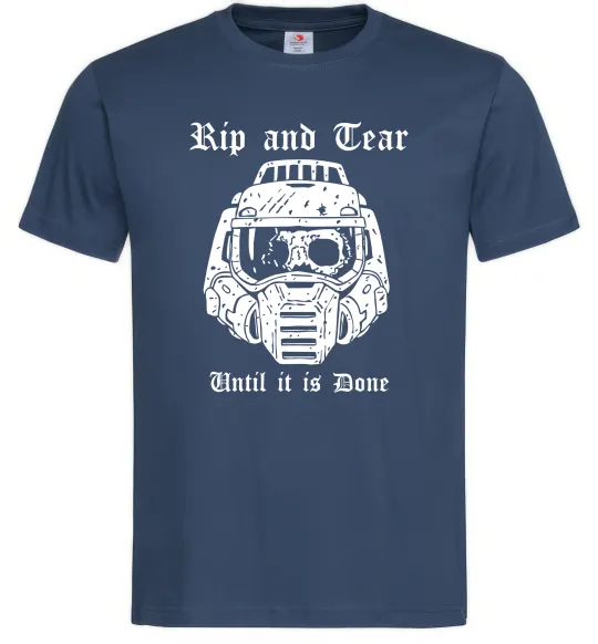 Мужская футболка Rip and tear Темно-синий фото