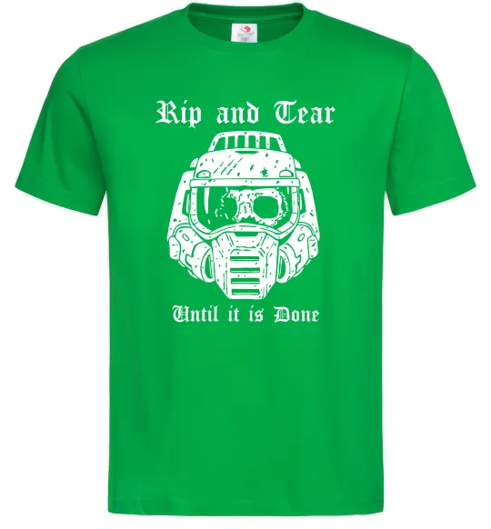 Мужская футболка Rip and tear Зеленый фото