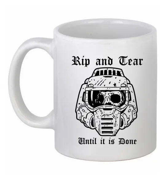 Чашка керамічна Rip and tear Білий фото