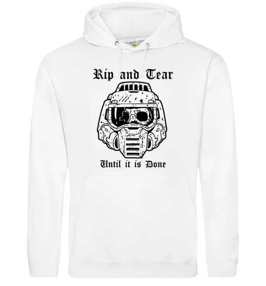 Мужская толстовка (худи) Rip and tear Белый фото