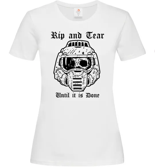 Женская футболка Rip and tear Белый фото