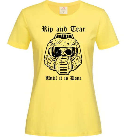 Женская футболка Rip and tear Лимонный фото