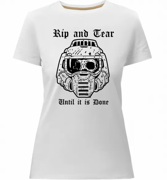 Жіноча преміум футболка Rip and tear Білий фото