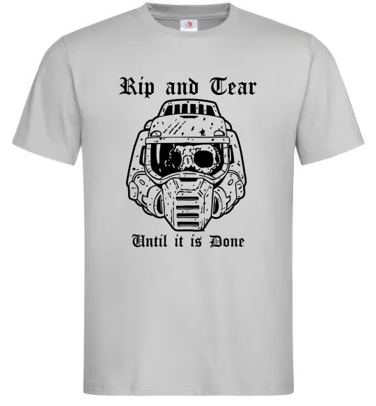 Мужская футболка Rip and tear Серый фото