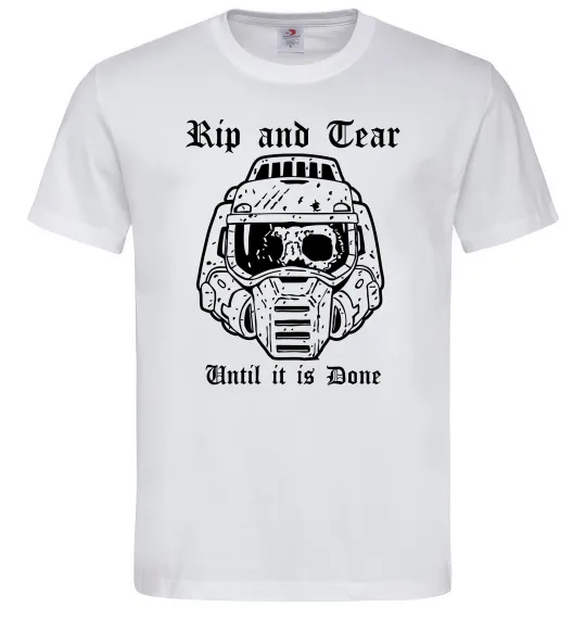 Мужская футболка Rip and tear Белый фото