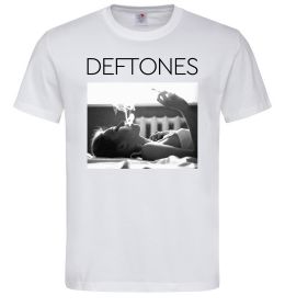 Мужская футболка Deftones smoking, колір - білий, розмір - M