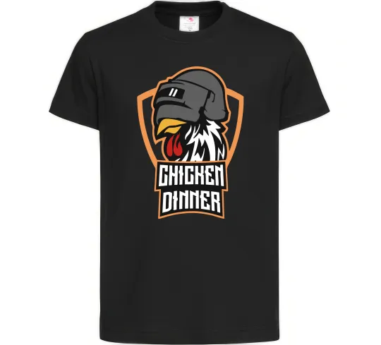 Детская футболка Chiken dinner Черный фото