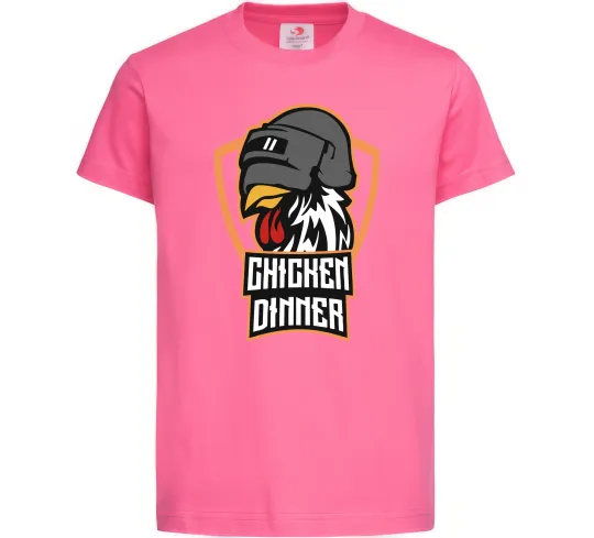 Детская футболка Chiken dinner Ярко-розовый фото