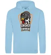 Мужская толстовка (худи) Chiken dinner Голубой фото