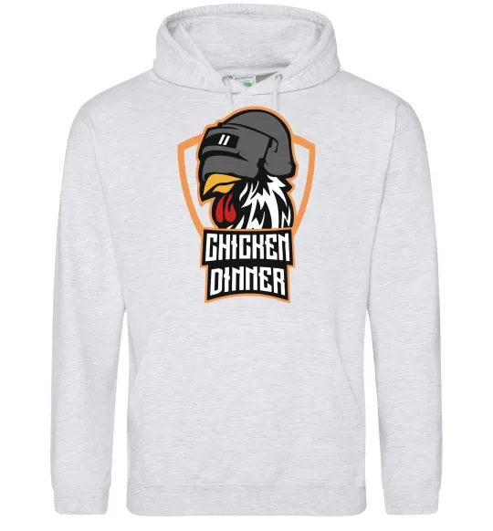 Женская толстовка (худи) Chiken dinner Серый меланж фото