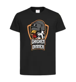 Дитяча футболка Chiken dinner Чорний фото