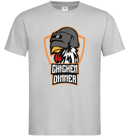 Мужская футболка Chiken dinner Серый фото