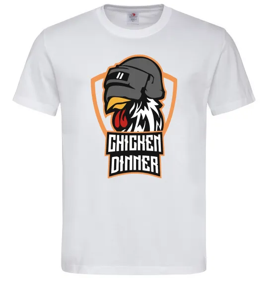 Мужская футболка Chiken dinner Белый фото