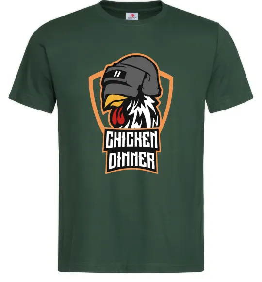 Мужская футболка Chiken dinner Темно-зеленый фото